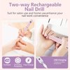Professional Nail Drill Kit ; Portable Electric Nail File Set for Acrylic Gel Nails, Nail Filer Electric for Beginners and Professionals Manicure and Pedicure Set with Rechargeable, Lightweight, Pink