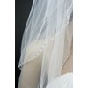 Bridal Veil White 1 Tier Cathedral Length With Clear Bead And Seed Bead on Edge