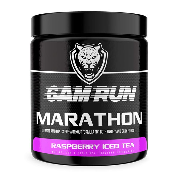 6AM Run Marathon - Pre Workout Powder for Distance Running & Essential Amino Energy - No Jitters, High Energy for Cardio & Stamina Formula - All Natural, Keto, Vegan (Raspberry Iced Tea, Full Bottle)