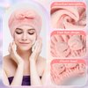 4 Pcs Microfiber Hair Drying Towels Fast Drying Shower Cap Ultra Absorbent Hair Turban Head Wrap with Bow Knot Plopping Towel for Women for Curly Long Thick Wet Hair