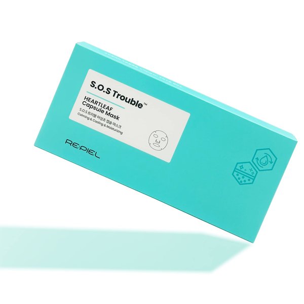 RE:PIEL S.OS. Trouble Heartleaf Capsule Facial Sheet Mask, Jelly Sheet Fermented with 100% Coconut Water, Vegan & Eco-Friendly, Safe for Sesitive Skin, Made in Korea (4 count) (Heartleaf Mask)