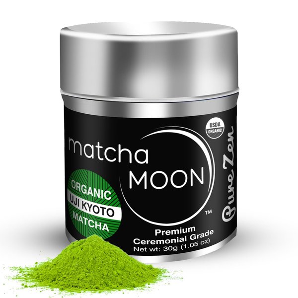 Matcha Moon Organic Ceremonial Grade Matcha Green Tea Powder - Pure Zen - Ideal for Traditionally Whisked Tea - 30g Tin - Finest Matcha Powder for Authentic Tea Experience