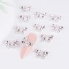 20Pcs Pink Star Butterfly Nail Charms Acrylic Nails, Shiny Crystals Five-Pointed Star Butterfly Nail Rhinestones Design Nail Art Jewels Nail Gems Accessories for Nail Art Supplies Manicure Craft DIY