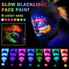 QIUFSSE Glow in the Dark Face Paint and Body Paint Set,8 Tubes Neon Face Paint and Body Paint for Skin,UV Blacklight Paint for Kids Adults Neon Party Music Festivals Halloween Makeup