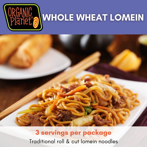 Organic Planet Whole Wheat Lomein Noodles, Non-GMO, Organic, Vegan, Asian Noodles, 8 oz (1 pack)
