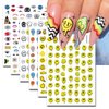 IDDFEVE 12 Sheets Abstract Smiling Face & Evil Eye Nail Art Stickers, 3D Funny Nail Decals Self-Adhesive Designs