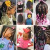 Kids Braid Ponytail Extension with Elastic Bowknot Tie Clip in Beads Braids Hair Extensions Braids Hair Extensions Wig for Children Girls Wigs with Bead Decoration Synthetic Hairpiece Black