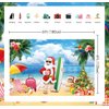 Merry Christmas Party Decorations Kit, Christmas Balloon Arch Garland Kit with Red Green Golden Candy Balloons, Summer Hawaiian Christmas Backdrop Banner,Tropical Beach Xmas Party Decors Supplies