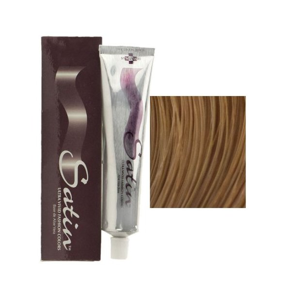 Satin Ultra Vivid Fashion Colors, 8GC Light Golden Copper Blonde Hair Dye, 3 oz., Gold Copper Series Permanent Hair Dye, Made with Soy Protein and Aloe Vera, Vegan & Cruelty Free