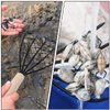 Cabilock Clam Rake for Clamming 2Pcs Claw Rake with Mesh Net Clam Seafood Digging Rake Wooden Handle Clam Scraper Tool for Beach