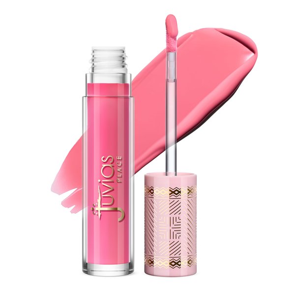 Juvia's Place Pink Smoothie Gloss Pink Drink - Splash of Pink & Mauve Tones, Hydrating Cream Lip Gloss, Full-Intensity Pigments With Nourishing Cocoa Butter And Chia Oil