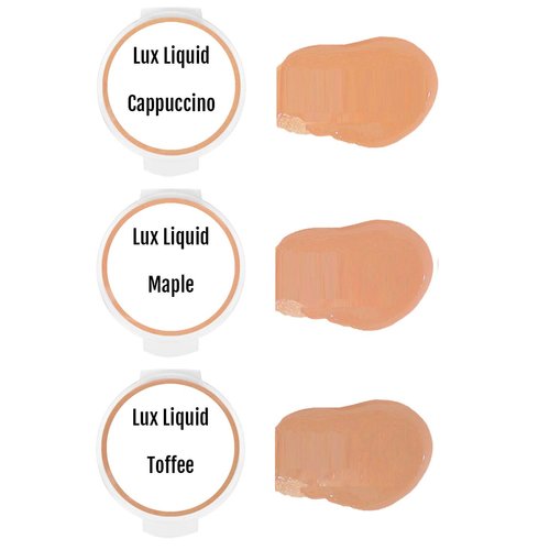 BaeBlu Organic LUX Liquid Foundation SAMPLES, Cappuccino, Maple, Toffee