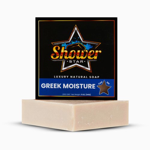 SHOWER STAR Bar Soap Body Wash For Men 5 Oz Daily Use Natural Shower Soap Men's Soap Long Lasting Freshness Olive & Natural Oils NonGMO No Parabens, Body Shower Soap (Greek Moisture)