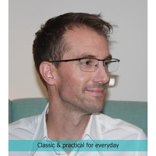 LUR READING GLASSES 3 pack Half-Rim Metal Readers (Gunmetal)