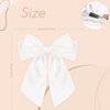 2Pcs Big Satin Hair Bows for Women Girls 8 Inch Barrette Hair Clip Long Black Silk Ribbon bride Wedding Bows French Style Hair Accessories (Black+White-A)