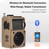 ASHATA Portable Full Band Digital Radio, FM/WB/Shortwave/Medium Radio with LCD Display, Alarm Clock, Speaker, for Bluetooth, 6 EQ Modes, FM/MW/SW/WB/BT/Music Receiver (Khaki)