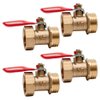 4PCS 1/2" Male Female NPT Brass Ball Valve Water Moisture Air Drain Shut Off