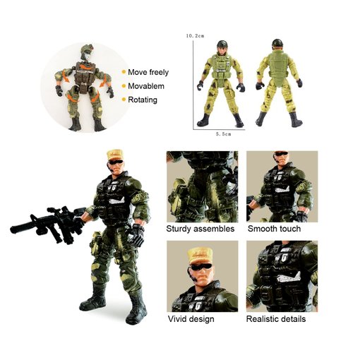 MQSTARSRISE Army Men Soldiers Toy for Boys Age 4-7,Military Soldier Playset Military Figures for Boys,Army Men Action Figure with Weapon,Army Toy Set Birthday Gift for Boys 3+