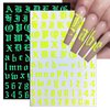 8 Sheets Old English Nail Sticker 3D Self-Adhesive Pegatinas Uñas Old Alphabet Nail Decals Holographic English Font Letters Metallic Gold Silver Black White Alphabet Design Nail Art Supplies for Women