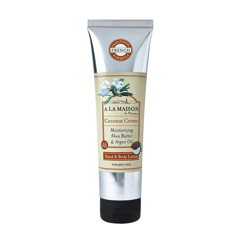 A LA MAISON De Provence Hand and Body Lotion | Natural Moisturizing Lotion with Argan Oil and Shea Butter | Moisturizer for Dry Skin | Paraben and Phthalates Free | Coconut Creme Scent 8 Oz (1 Pack)