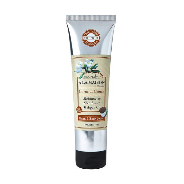 A LA MAISON De Provence Hand and Body Lotion | Natural Moisturizing Lotion with Argan Oil and Shea Butter | Moisturizer for Dry Skin | Paraben and Phthalates Free | Coconut Creme Scent 8 Oz (1 Pack)
