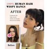 Rosooi Curtain Bangs Human Hair Clip in Bangs for Women Black Brown Color Fake Air Bangs for Daily Wear Hair Clip Bangs