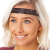 Hipsy Women's Adjustable Fashion Headbands Bling Glitter Wide Gift Sets (Wide Black/Silver/Gold)