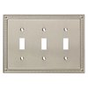 Franklin Brass Classic Beaded Wall Plate, Satin Nickel Triple Decorator Switch Cover, 1-Pack, W35066-SN-C