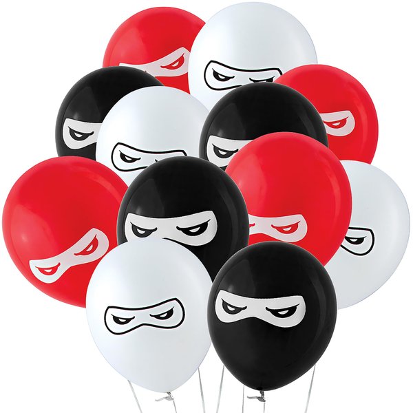 Fun Express BB13628879 Ninja Warriors 11 in. Latex Balloons 24 Pack