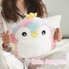 CozyWorld 13’’ Penguin Hugging Tie Dye Rainbow Cute Pillow Plush Stuffed Animal Plush Toy Soft Birthday Gifts for Boys Girls.