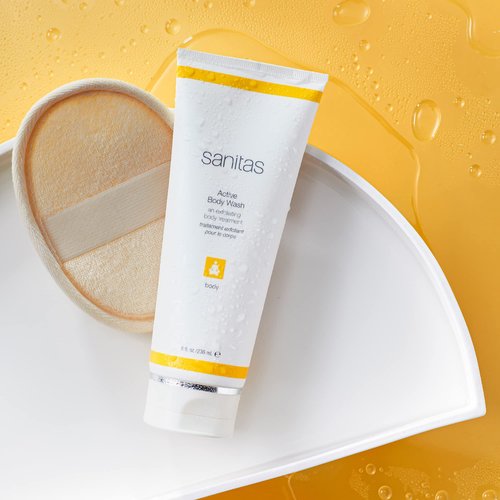 Sanitas Skincare Active Body Wash, Exfoliating Body Wash, Glycolic Acid, 8 Ounces