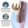 GIORGIO Hair Brush for Men and Women, Gentle Mini Hair Detangler Brush, Dual Length Bristles, Scalp Massager, Travel Detangling Brush, All Hair Types, Pink