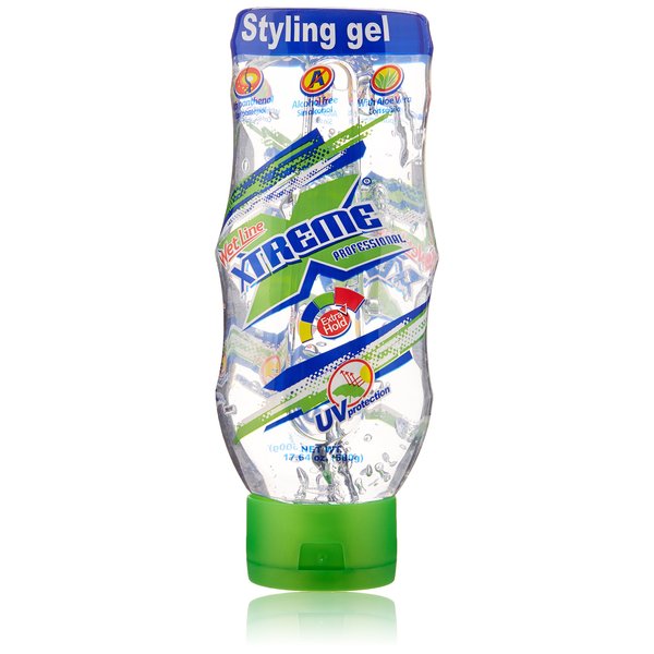 Wet Line Xtreme Professional Uv Protection Extra Strong Hold Hair Styling Gel, 17.64 Oz