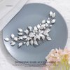 Easedaily Leaf Bride Wedding Hair Comb Silver Pearl Bridal Hair Piece Hair Accessories for Women and Girls