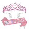 Happy Birthday Decorations for Women,Birthday Sash and Crown for Women,Happy Birthday Sash for Women,Birthday Queen Sash and Crown,Pink Birthday Tiara for Women,Birthday Crown Adult Woman,Girls Tiara