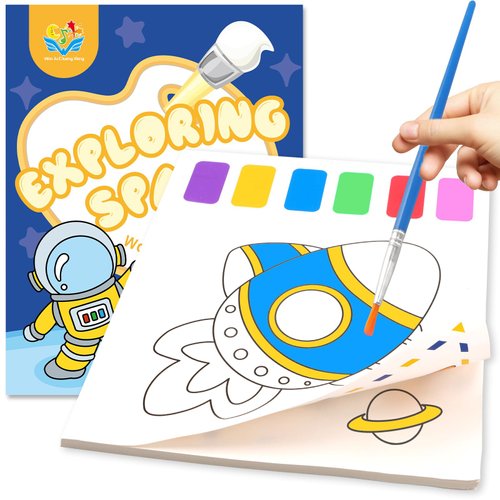 YOTOY Paint With Water Books Toys for 3 4 5 6 7 8 Years Old, Water Painting Book for Toddlers, Watercolor Coloring Book for Kids, Toddler Arts and Crafts, Water Color Book for Kids, Toy Age 2-4 4-8