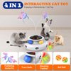 Pawtners Interactive Cat Toy: 4 in 1 Automatic Interactive Kitten Toys for Indoor Cats Rechargeable with Fluttering Butterfly, Track Balls and Ambush Feather