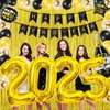 HeyMate Happy New Years Decorations 2025, New Years Eve Party Supplies 2025 , Black Gold New Years Eve Party Decorations Supplies
