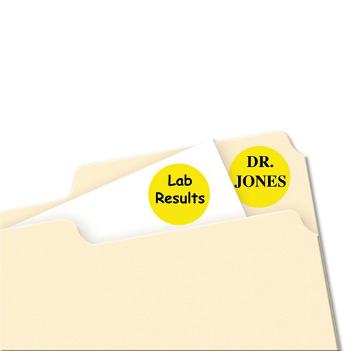Avery 05462 Removable Labels, 3/4-Inch Round, 1008/PK, Yellow