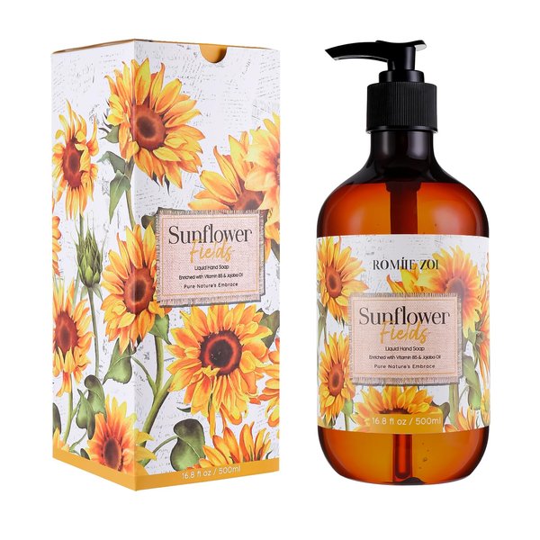 ROMIIE ZOI Liquid Hand Soap Nature’s Embrace Hand Wash - Sunflower Fields - 500 ML / 16.8 FL OZ.