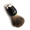Edwin Jagger S81M586AMZ Imitation Ebony & Nickel Classic Shaving Set with Pure Badger Shaving Brush and Mach 3 Razor for Shaving Cream or Soap for Men and Women