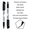 Shuttle Art Permanent Markers, 100 Pack Black Permanent Marker set,Fine Point, Works on Plastic,Wood,Stone,Metal and Glass for Doodling, Marking