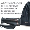 Beurer HC25 Ionic Hair Dryer for Travel with Voltage Switch 1600W Anti Frizz Blow Dryer, Foldable Handle, Lightweight Styler, Nozzle Attachment, Storage Bag, Black and Rose Gold