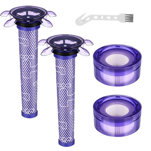Upgraded V8 Vacuum Filter Replacement Kit Compatible with Dyson V8 New Version SV25/ Dyson V8 Animal Extra 405901-01/Dyson V7 New Model SV37 Cordless Vacuum, 2 Filter Kits, Replaces Part # 965661-05