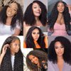 Nadula V Part Kinky Curly Wigs Human Hair No Leave Out Upgraded U Part Wigs for Women Affordable 4C Afro Curly Vpart Wigs Clip in Half Wig Beginner Friendly 150% Density Natural Color 18inch