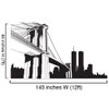 Stickerbrand Vinyl Wall Art Decal Sticker NYC Brooklyn Bridge World Trade Center (Black Color) 12ft Long x 7ft Tall #334A