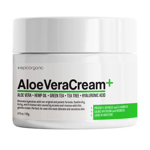 Epic Organic Aloe Vera Moisturizer Face Cream | Body Lotion & Face Moisturizer for Itchy Skin | Soothes Acne, Psoriasis, Rosacea, Eczema | Itchy Skin Relief | 4 oz