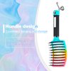 Wet Hair Brush Detangling Brush for Wet & Dry, Detangler Brush for Blow Drying, Curved Vented Wet Hair Brushes for Women Kids, Detangling Brush for Wet Dry 2 Pack (Light Blue+Rainbow)…