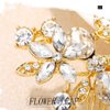 Foyte Crystal Bride Wedding Hair Comb Silver Flower Bridal Headpieces Leaf Hair Pieces Rhinestone Bridesmaid Side Combs Hair Accessories for Women and Girls (gold flower)