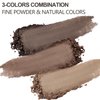 GEUUFEA 3 Colors Eyebrow Makeup Kit, Professional Brow Contour Palette, Waterproof Long-lasting Eyebrow Filler Powder with Mirror & Brow Brush